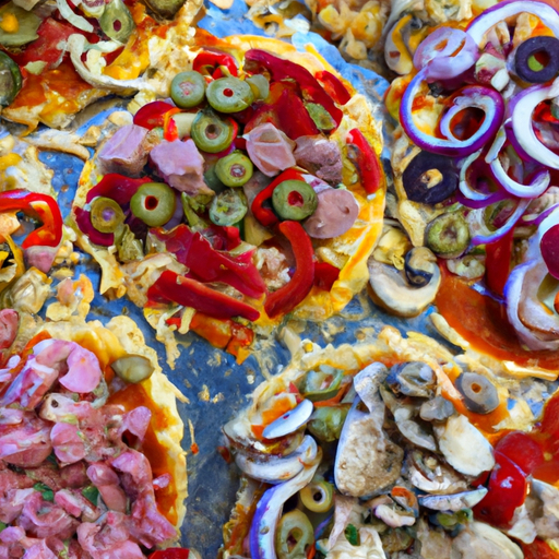 A variety of colorful toppings for dutch oven pizza