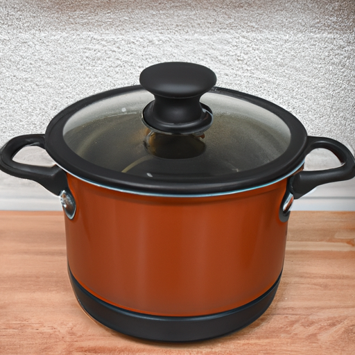 A sturdy and oven-safe Dutch oven, perfect for making one-pot meals like spaghetti.