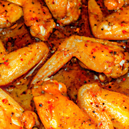 Chicken wings marinating in a flavorful sauce